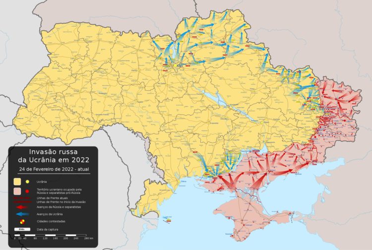 Mapa para entender o conflito na Ucrânia
