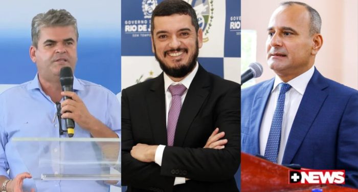 Política no Rio de Janeiro: Rodrigo Bacellar no União Brasil, Waguinho de Belford Roxo no Republicanos e Washington Reis no comando do MDB.