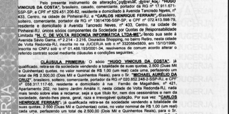 Caso Carlos Henrique Ferrari: o porteiro que virou laranja de duas empresas em Volta Redonda (RJ).