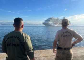 Droga em navio Cruzeiro: operação da PF apreendeu mercadoria na Baia de Guanabara.