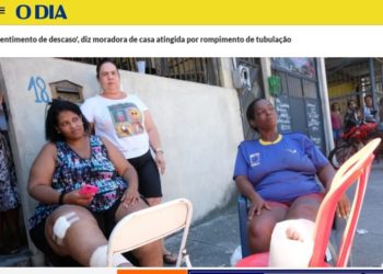 Adutora rompimento no bairro Coelho Neto, no Rio: falta de manutenção de Águas do Rio.