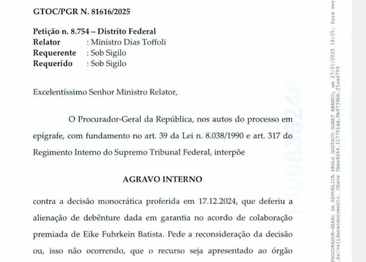 PGR: petição no STF sobre a debênture de Eike Batista
