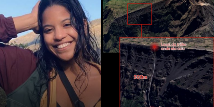 Turista brasileira Juliana Marins é localizada por drone em paredão rochoso após queda durante trilha no Monte Rinjani, na Indonésia. Clima dificulta o resgate, e família critica operação.