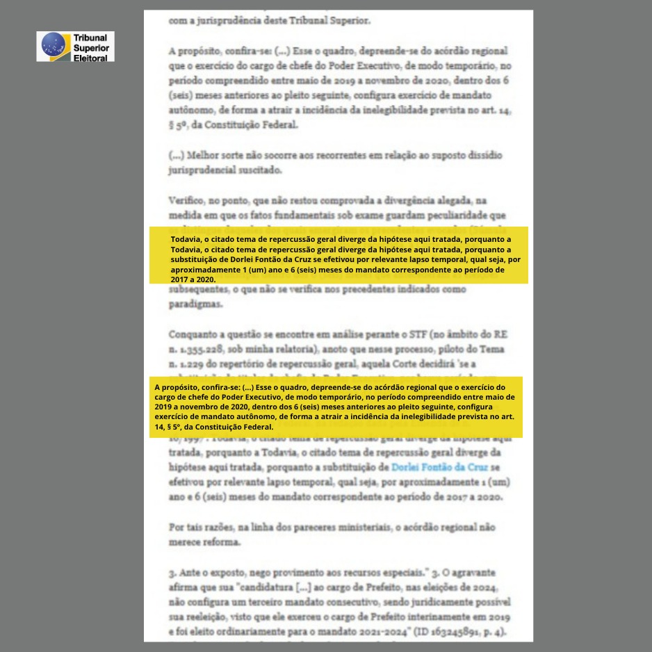 Ministra Cármen Lúcia barra manobra de Dorley Fontão para garantir terceiro mandato em Presidente Kennedy