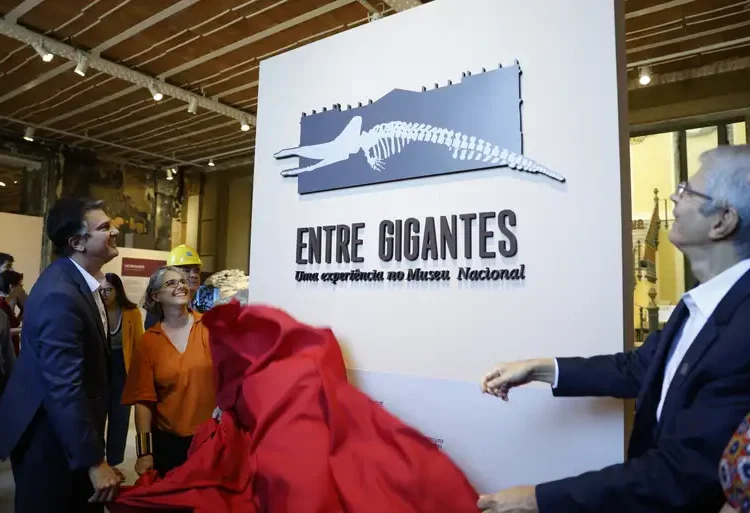 O Museu Nacional, no Rio de Janeiro, reabriu parcialmente nesta segunda-feira com a exposição temporária “Entre Gigantes”