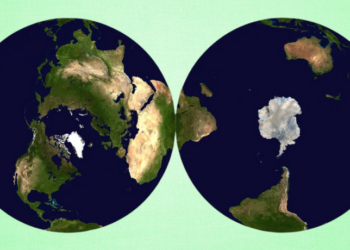 Um novo mapa do mundo em formato de disco, com dois círculos representando os hemisférios, reduz distorções comuns em mapas planos e pode revolucionar a cartografia moderna.