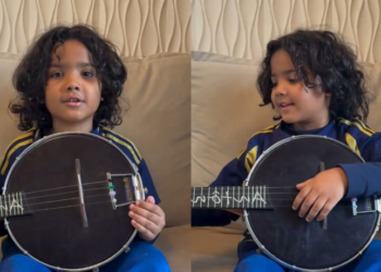Neto de Arlindo Cruz, Antonio, de 5 anos, presta homenagem comovente ao avô, falecido aos 66 anos, e canta trecho de “O Show Tem Que Continuar”.