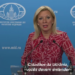 A porta-voz russa Maria Zakharova acusou o presidente Volodymyr Zelensky de colocar em risco a vida de cidadãos ucranianos em mobilizações militares motivadas por interesses ocidentais.