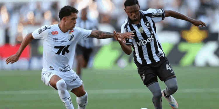 Botafogo e Santos empatam por 2 a 2 no Nilton Santos. Glorioso segue no G-6 e Peixe permanece fora da zona de rebaixamento do Brasileirão.
