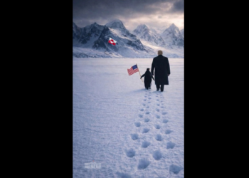 Post da Casa Branca mostrando Donald Trump com um pinguim ao lado da bandeira da Groenlândia viraliza, gerando críticas e memes nas redes sociais devido ao erro geográfico.