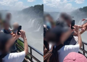 Ação perigosa em mirante das Cataratas pode gerar multa e expulsão