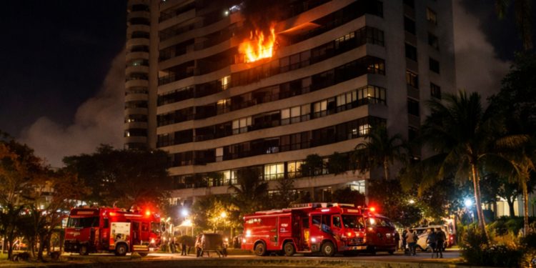 Incêndio atinge apartamento no condomínio Mandala na Barra da Tijuca