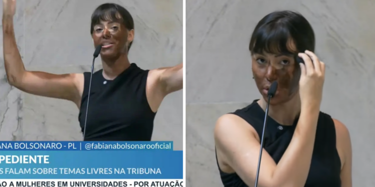 Durante sessão na Assembleia Legislativa de São Paulo, Fabiana Bolsonaro realizou “experimento social” pintando o rosto e corpo de escuro, gerando denúncias de blackface e transfobia. PSOL registra boletim de ocorrência e cobra apuração na Comissão de Ética.