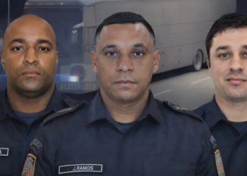 Três policiais militares são presos suspeitos de roubar celulares durante abordagem a ônibus no Arco Metropolitano