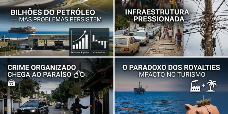 Paraísos sob pressão: crime, desordem urbana e milhões do petróleo expõem contradições em Búzios, Arraial do Cabo e Saquarema