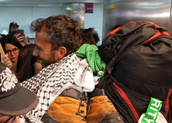 Brasileiro voltou ao país após ser preso por forças israelenses no Mediterrâneo.
