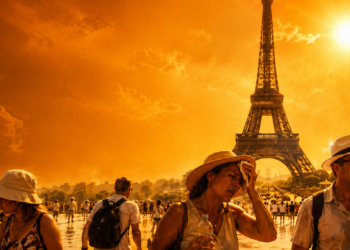 Onda de calor em Paris faz Torre Eiffel fechar mais cedo e acende alerta para riscos de estresse térmico na França.