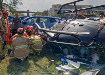 Autoridades investigam colisão entre helicópteros no Rio que matou o cantor Oliver Tree, produtores e pilotos no Recreio dos Bandeirantes.