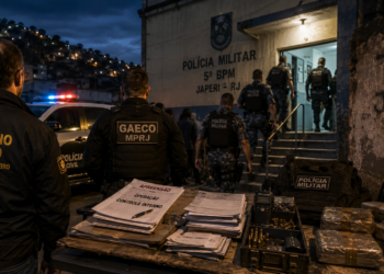 GAECO/MPRJ cumpre mandados contra dois policiais militares investigados por suposto esquema de recebimento de propina de traficantes do Comando Vermelho em Japeri.