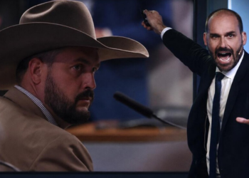 Eduardo Bolsonaro rebate críticas de Zé Trovão contra Jair Bolsonaro e troca de acusações aumenta tensão entre aliados do PL.