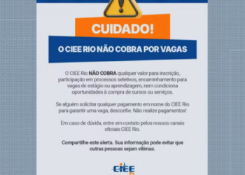 CIEE Rio alerta estudantes sobre golpes com falsas vagas de estágio e aprendizagem. Instituição não cobra taxas e orienta candidatos sobre como se proteger.