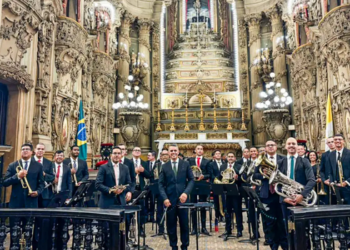 Rio Brass Band celebrou quatro anos com concerto gratuito na Igreja de São Francisco de Paula, em preparação para a WASBE Rio 2026.