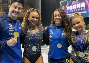 Brasil conquista quatro medalhas na etapa da Hungria da Copa do Mundo de Ginástica Artística, com ouro de Flávia Saraiva na trave.