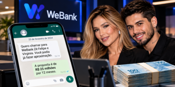 Daniel Vorcaro planejou campanha de R$ 25 milhões com Virginia Fonseca e Zé Felipe para divulgar o WeBank, mas as negociações não resultaram em contrato.