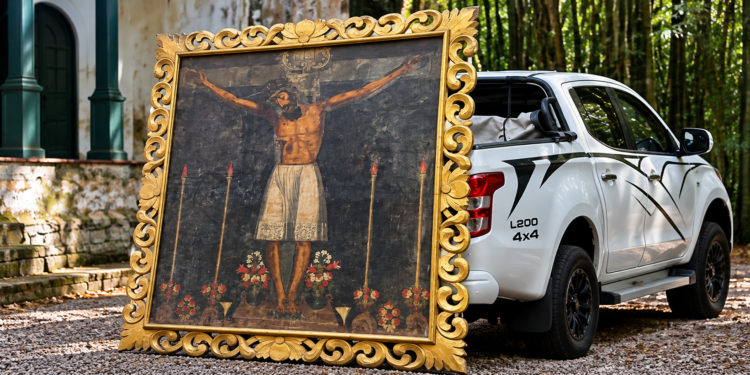 PF encontra no Alto da Boa Vista pintura peruana do século 17 e investiga suspeitas de contrabando e receptação qualificada.