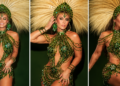 Paolla Oliveira recebe coroa e faixa de rainha de bateria da Imperatriz Leopoldinense em festa com Iza, Jorge Aragão e Xande de Pilares, no Rio.